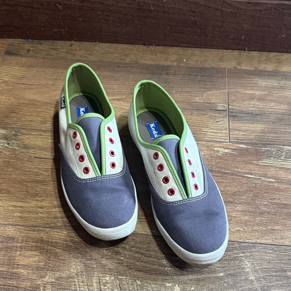 Keds Women's Slip-On Sneakers - Gray, Green, and Red